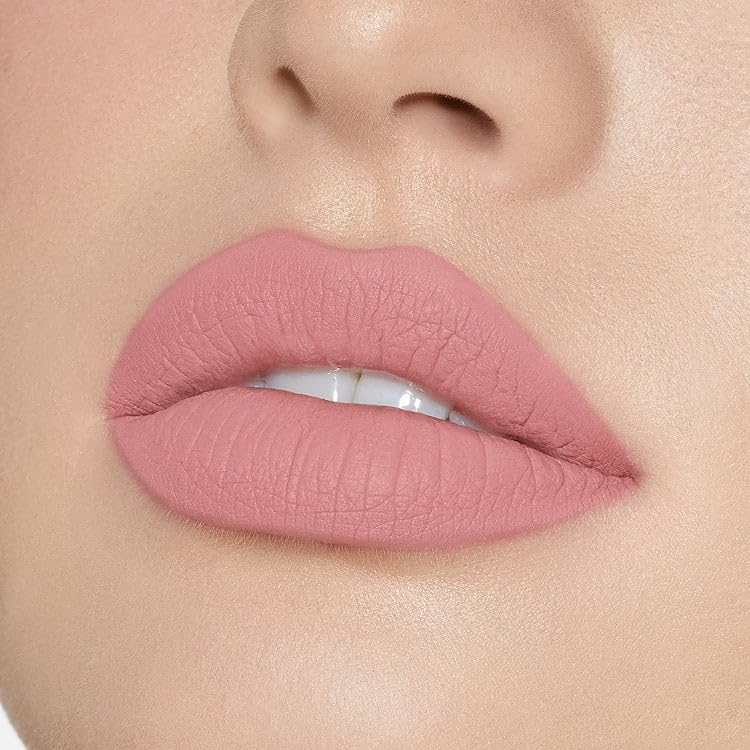 Kylie Cosmetics KOKO K applicator and liquid texture close-up demonstrating smooth matte application
