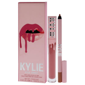 KYLIE scale and contents display with liner and lipstick sizes for product comparison