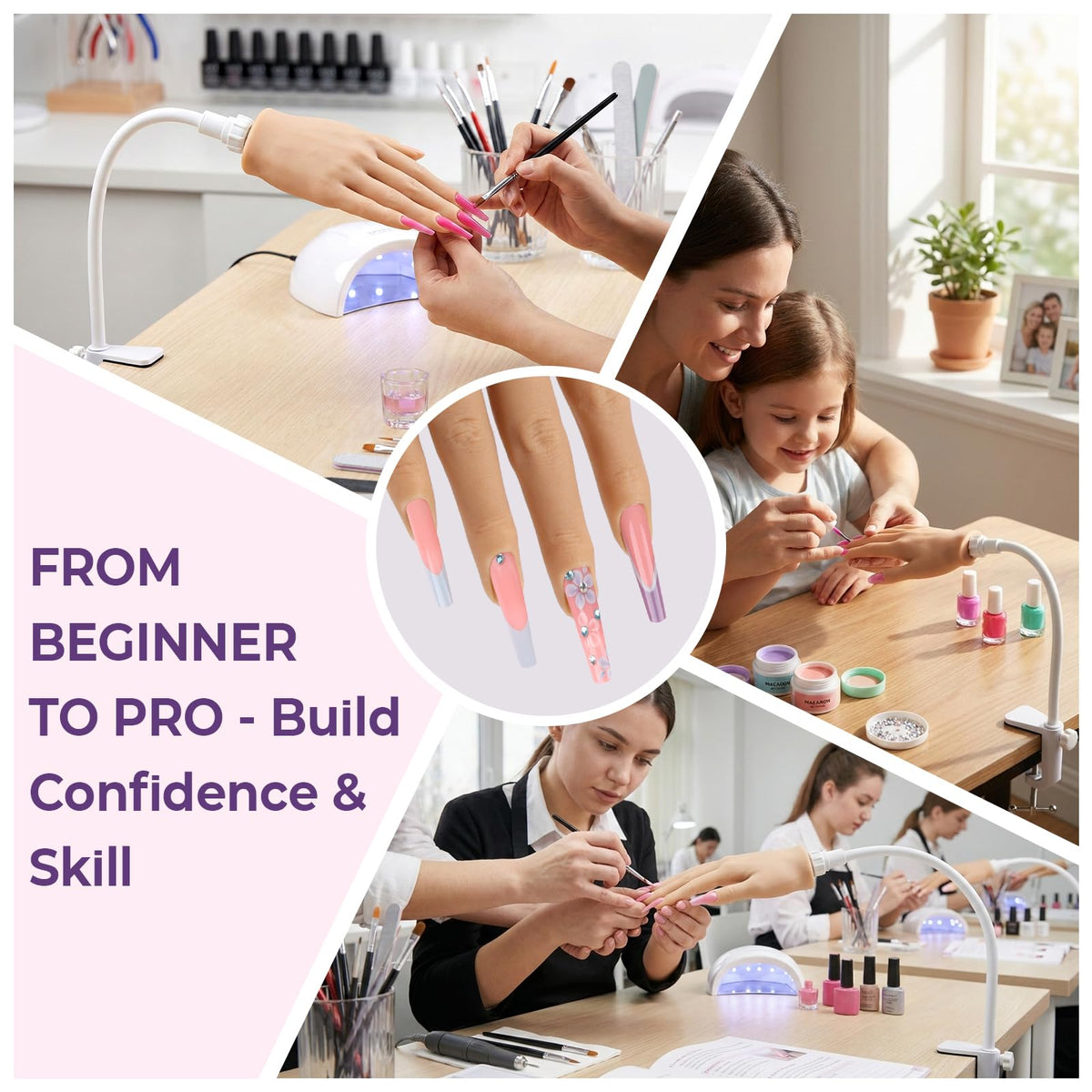 KZAOPZ decorative rhinestones and stickers for practicing nail art designs