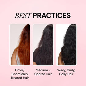L'ANGE HAIR applied to damp hair before drying to show pre-styling protection