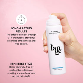 L'ANGE HAIR spray action on hair demonstrating even coverage and easy application