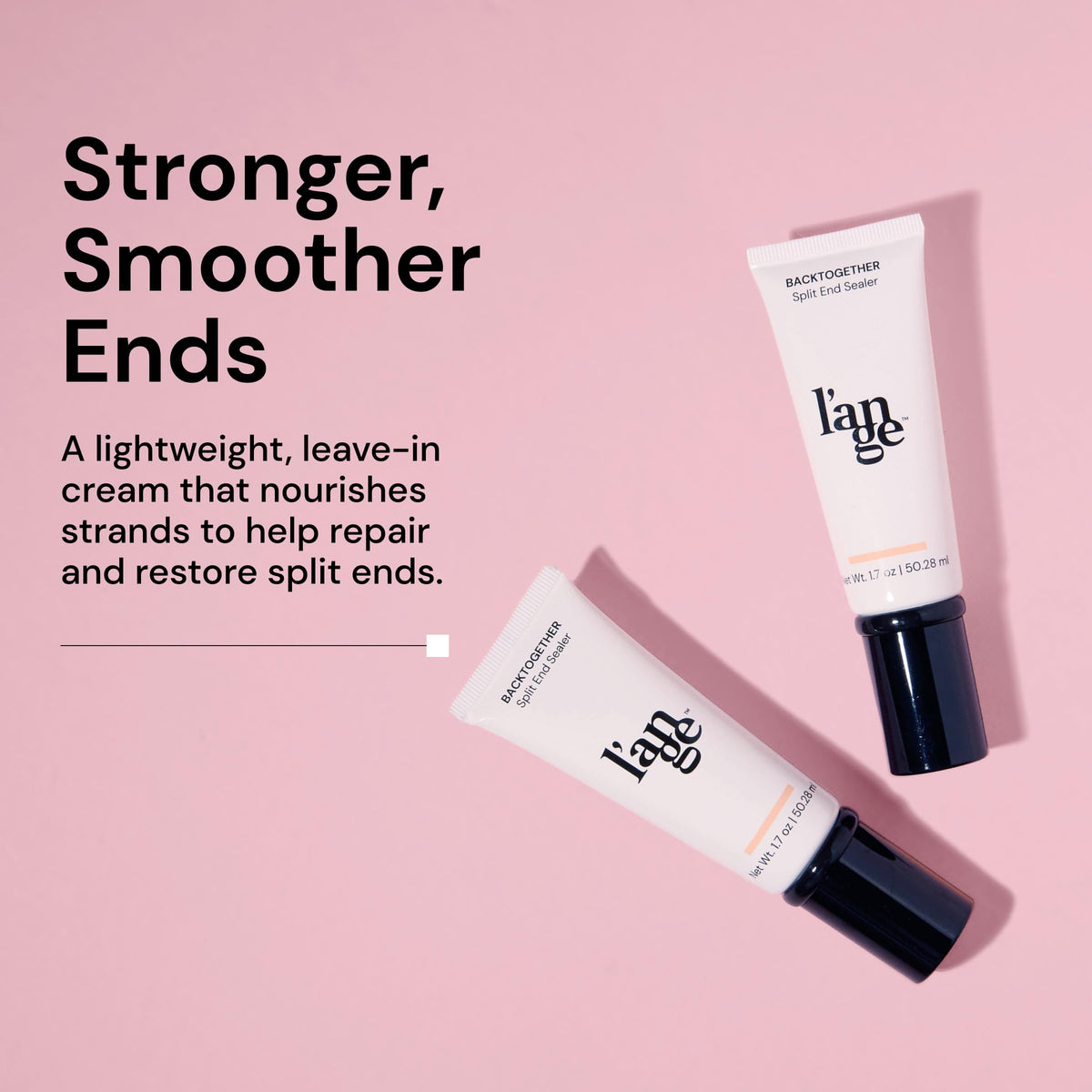 L'ANGE HAIR texture swipe of cream displaying lightweight moisturizing benefit