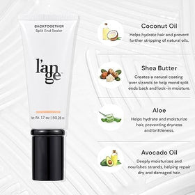 L'ANGE HAIR close-up pump and label showing brand clarity and easy dispensing