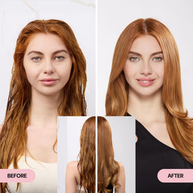 L'ANGE HAIR in-hand combing through wet hair showing easier detangling benefit
