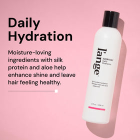L'ANGE HAIR pump dispensing gentle foam for easy, lightweight cleansing