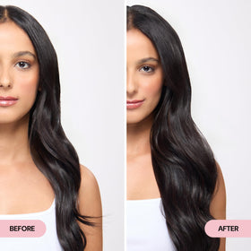 L'ANGE HAIR before and after roots showing reduced oil and added volume