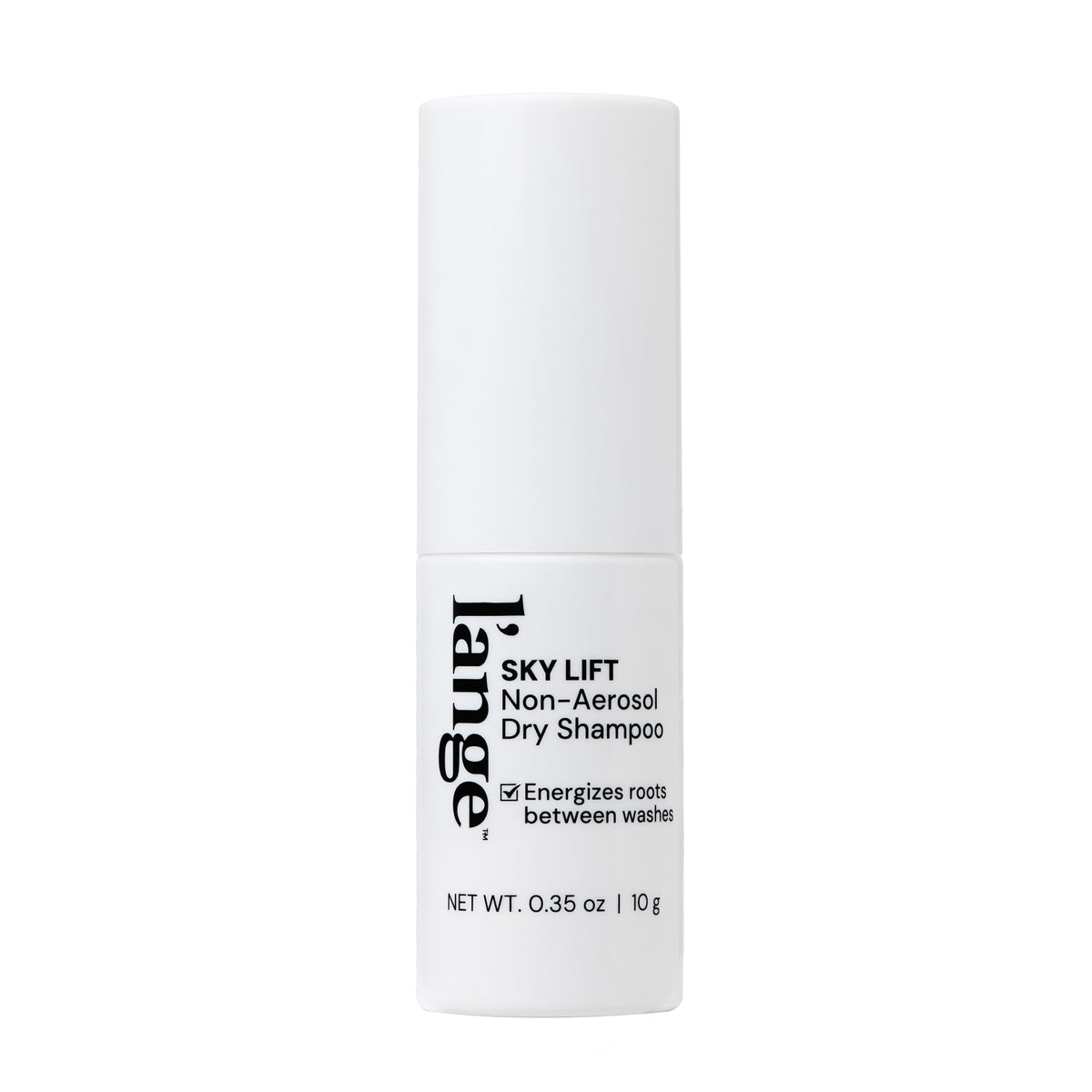 L'ANGE HAIR front packaging showing compact travel-ready dry shampoo powder