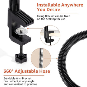 L-Bulice mounted on table clamp showing stainless-steel handle and secure screw fixing benefit