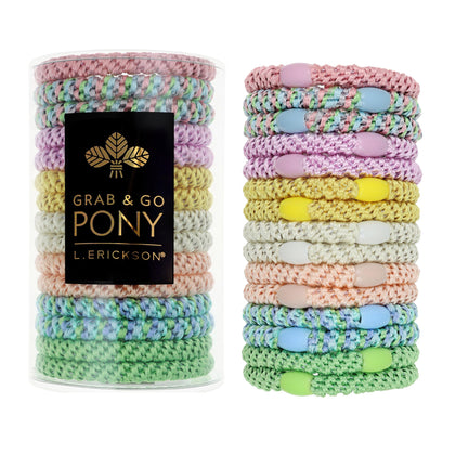 L. Erickson front tube packaging showing pastel ties and neat storage benefit