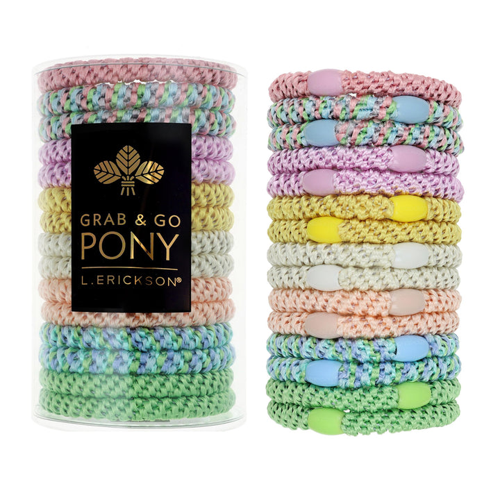 L. Erickson front tube packaging showing pastel ties and neat storage benefit