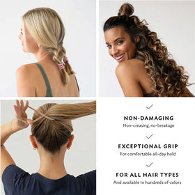 L. Erickson hair tie securing a high ponytail for strong, all-day hold