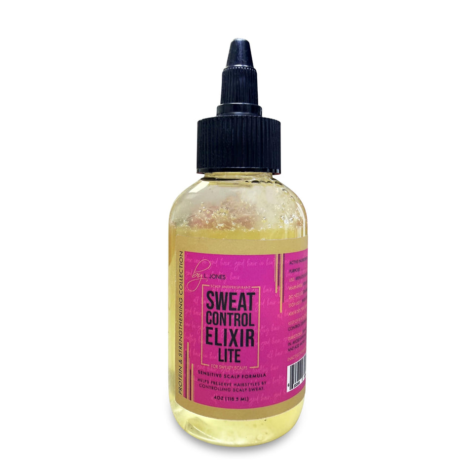 L. Jones front packaging showing elixir bottle and label benefit