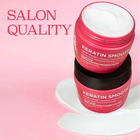 L LUSETA applying mask to damp hair to strengthen and smooth strands