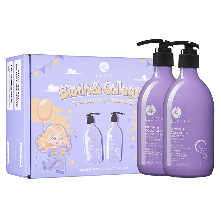 L LUSETA front packaging showing shampoo and conditioner full set for easy identification