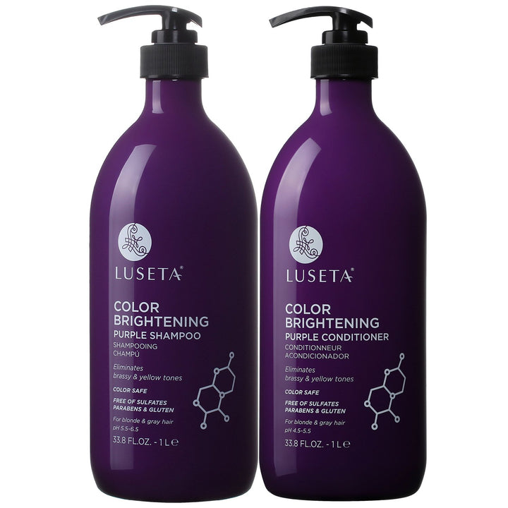 L LUSETA front packaging showing shampoo and conditioner benefits