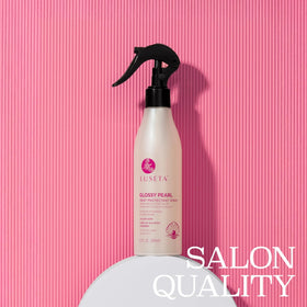 L LUSETA glossy finished hair strand demonstrating enhanced shine and softness