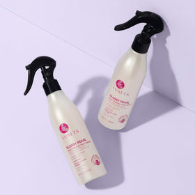 L LUSETA bottle next to common items showing 8.5 oz travel-friendly size