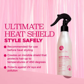 L LUSETA fine mist spray in motion for even heat protection and frizz control