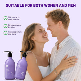 L LUSETA duo producing lather in shower showing efficient cleansing and softness
