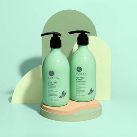 L LUSETA shampoo lathering on scalp during wash for refreshing clean feel