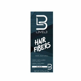 L3 bottle front view showing black hair fibers and instant volume benefit