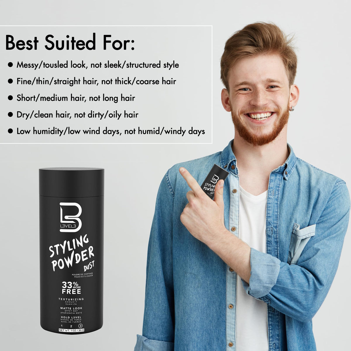 L3 being used by a stylist adding texture for a quiff in salon