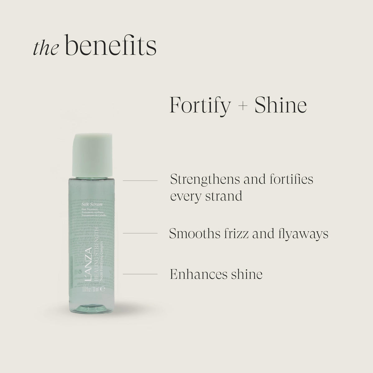 L’ANZA close-up of serum drop texture highlighting lightweight sheen