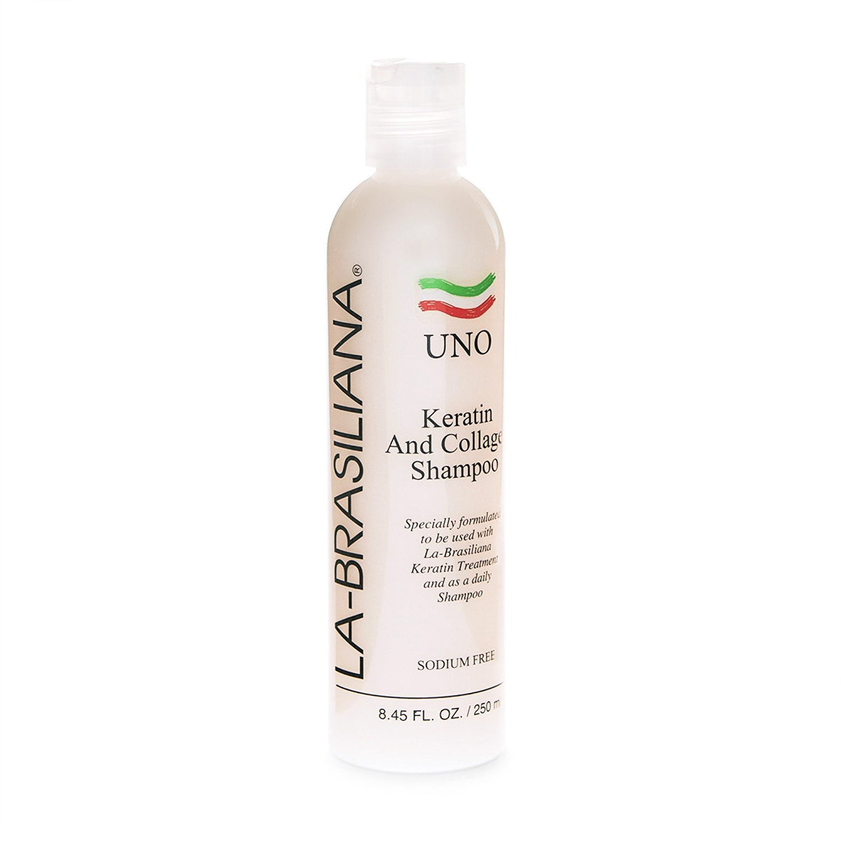 La-Brasiliana front packaging showing bottle and label, promotes restored shine