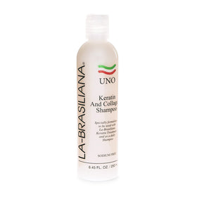 La-Brasiliana front packaging showing bottle and label, promotes restored shine