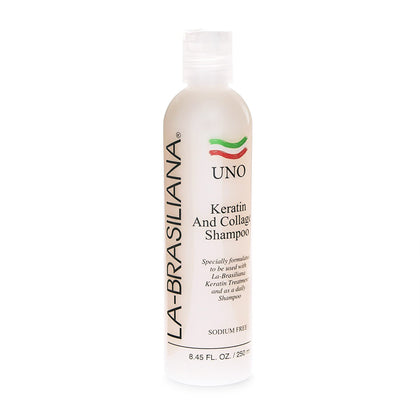 La-Brasiliana front packaging showing bottle and label, promotes restored shine