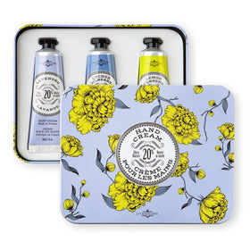 La Chatelaine lavender hand cream close-up texture, soothing hydration visible