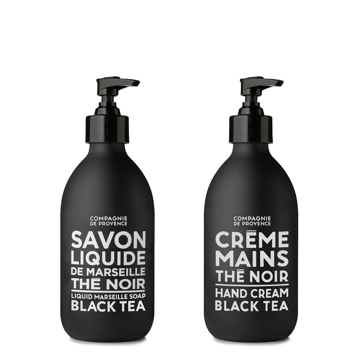 La Compagnie de Provence front packaging showing duo set, elegant presentation and eco packaging benefit
