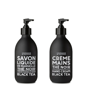 La Compagnie de Provence front packaging showing duo set, elegant presentation and eco packaging benefit