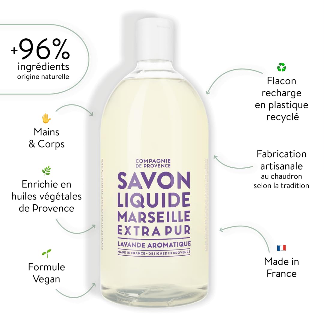 La Compagnie de Provence bottle close-up showing soap texture and quality