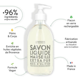 La Compagnie de Provence close-up of glass pump mechanism for easy refilling and durability