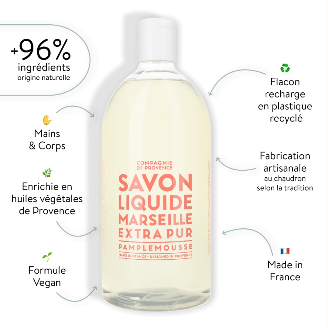 La Compagnie de Provence pump close-up illustrating easy dispensing and controlled use