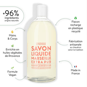 La Compagnie de Provence pump close-up illustrating easy dispensing and controlled use