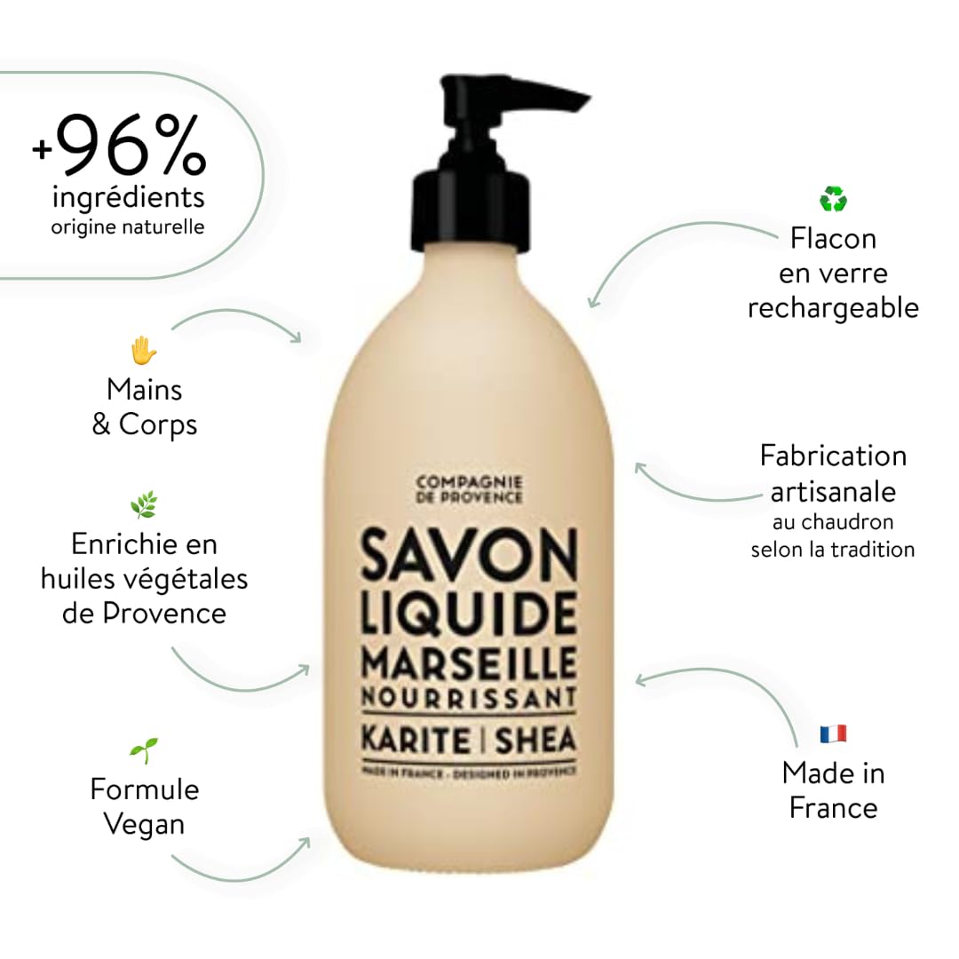 La Compagnie de Provence pump dispenser detail highlighting easy refill and durable design