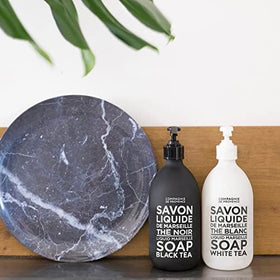 la compagnie de provence bottle styled on bathroom counter, elevates decor benefit