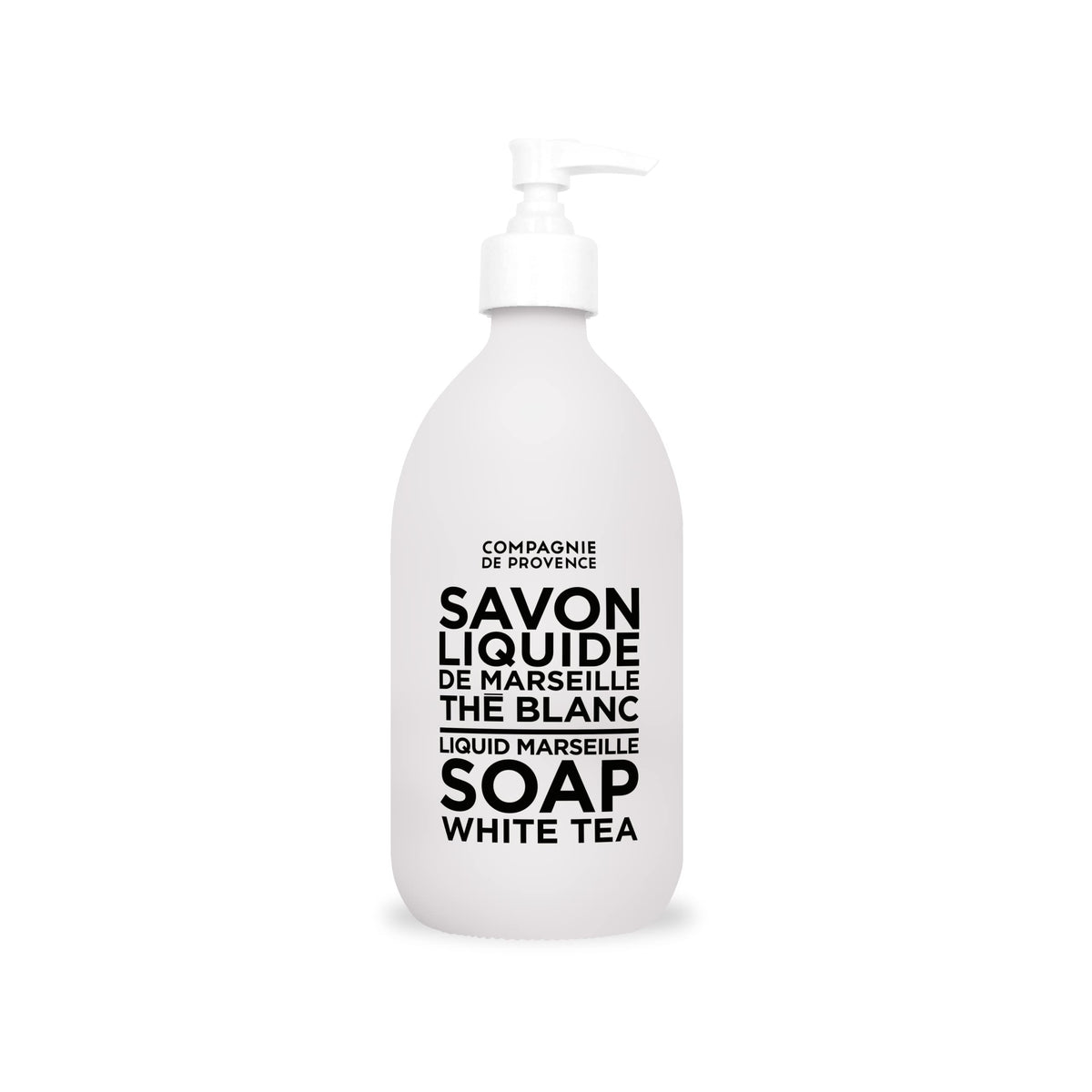 la compagnie de provence front bottle showing elegant glass and pump, luxury display