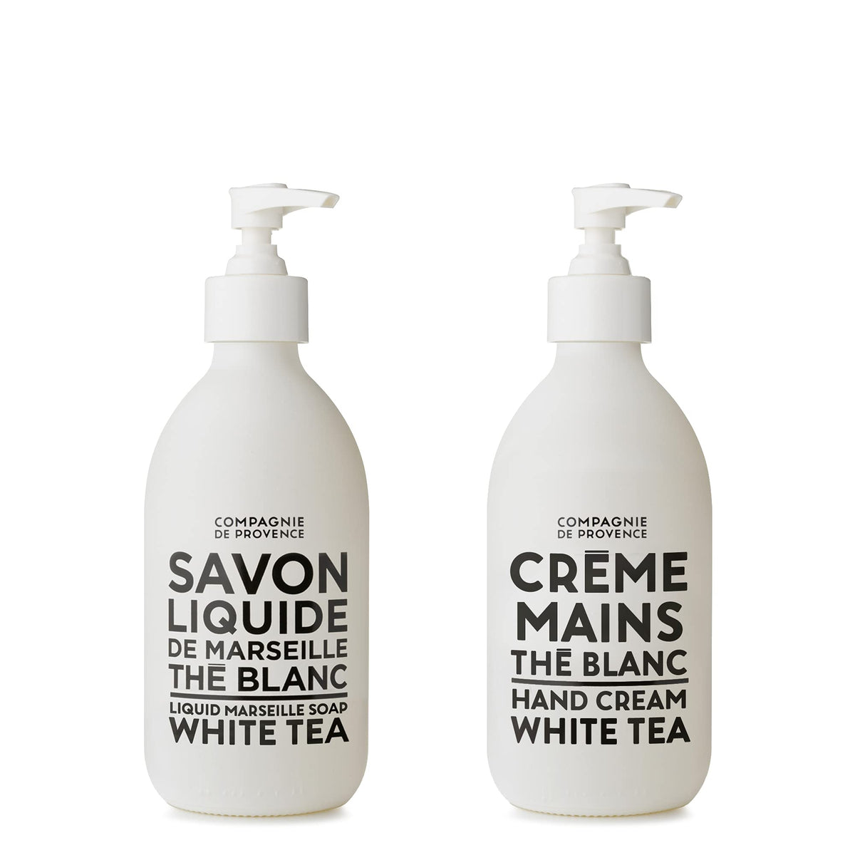 La Compagnie de Provence front packaging showing soap and cream, elegant and practical