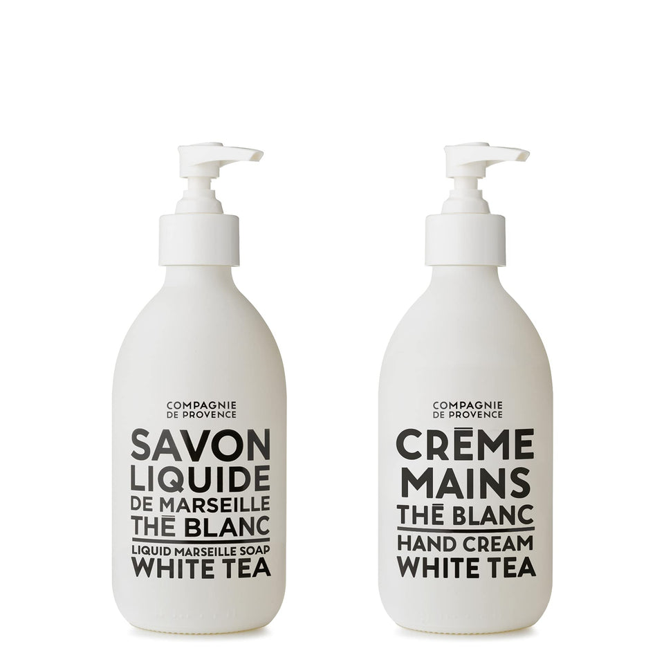 La Compagnie de Provence front packaging showing soap and cream, elegant and practical