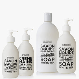 La Compagnie de Provence pump and label detail showing lacquered finish and durable dispenser, ensures easy dosing