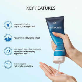 LA'DOR size comparison showing 200ml tube next to hand for scale and value