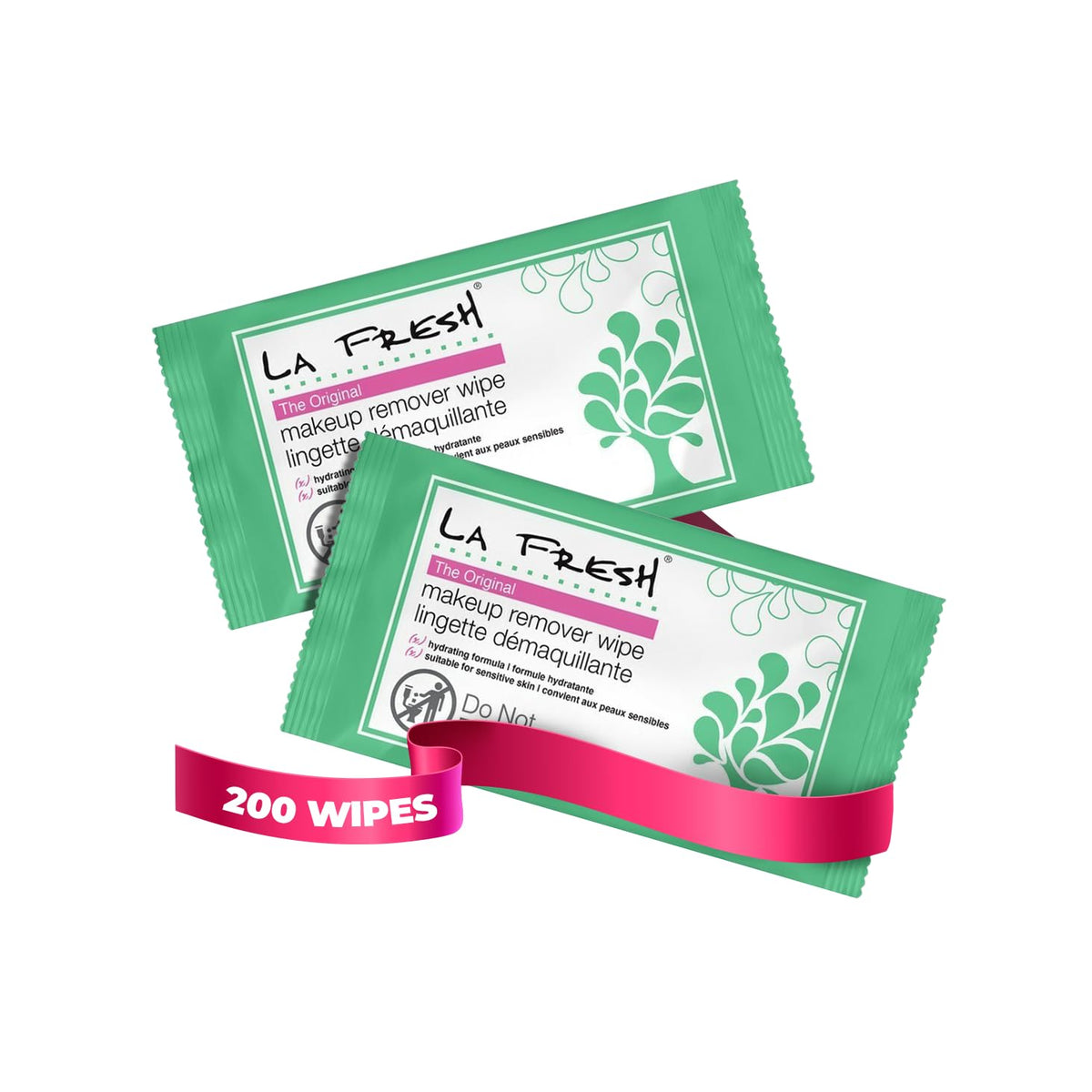 LA Fresh front packaging showing travel-ready makeup remover wipes and benefits