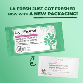Label close-up of LA Fresh ingredients showing vitamin E and safe formulation