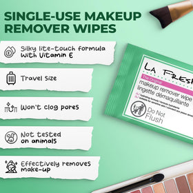 LA Fresh wipe removing waterproof mascara demonstrating effective makeup removal