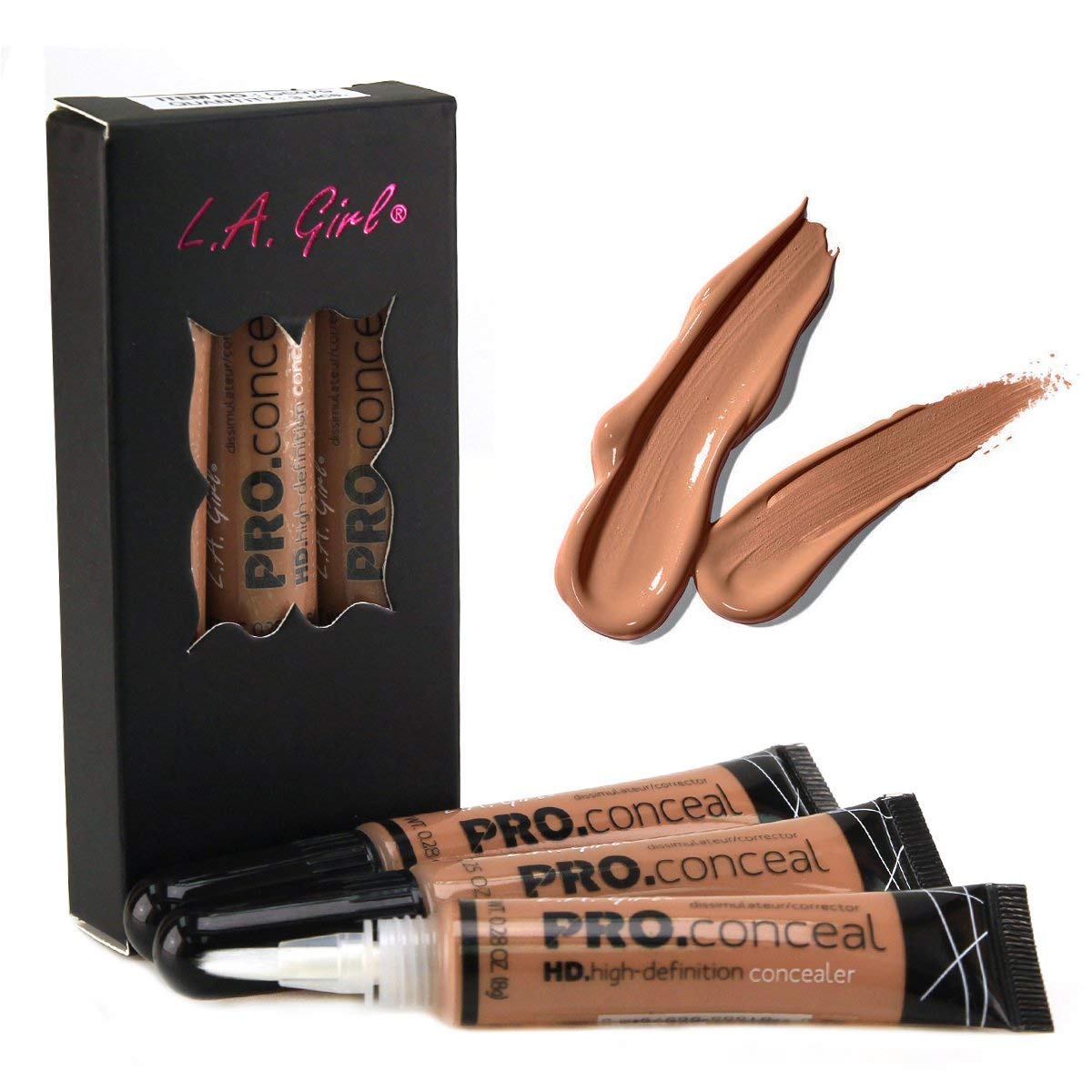 L.A. Girl chestnut concealer pack front showing shade and brush-tip for precise coverage