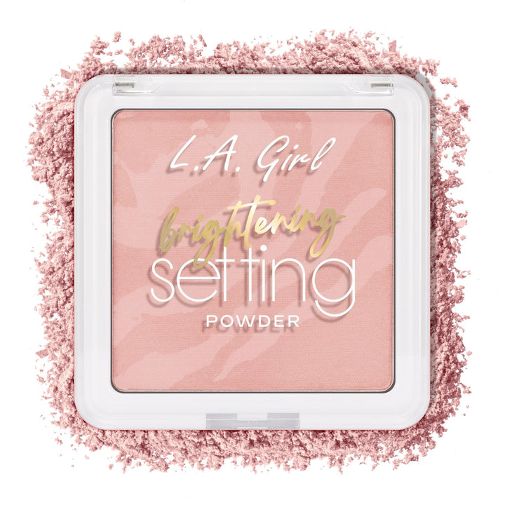 L.A. Girl front packaging showing compact and brand for product recognition and shelf appeal
