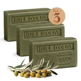 La Maison du Savon front packaging trio showing three boxed bars and artisanal appeal